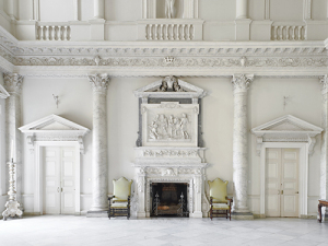 The Marble Entrance Hall at Clandon before the fire.