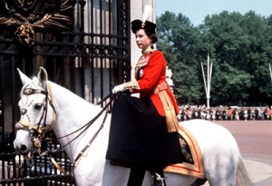 A shot of Queen Elizabeth from 1963, in uniform and ready to serve