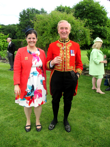 Jennie and Royal Oak lecturer John Martin Robinson, who participated in the Garter Ceremony.