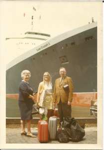 Nell, traveling to the UK with her parents.