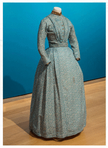 Charlotte Brontë’s day dress of cotton and wool.  Credit: Graham Haber/The Morgan Library & Museum, Brontë Parsonage Museum