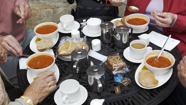 Stay for lunch and enjoy a warming bowl of soup. National Trust Images/Arnhel de Serra