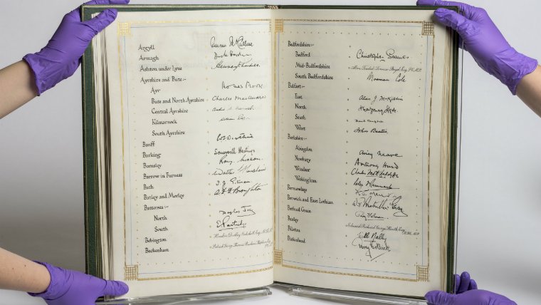 The House of Commons book is one of a kind, full of notable signatures of the time