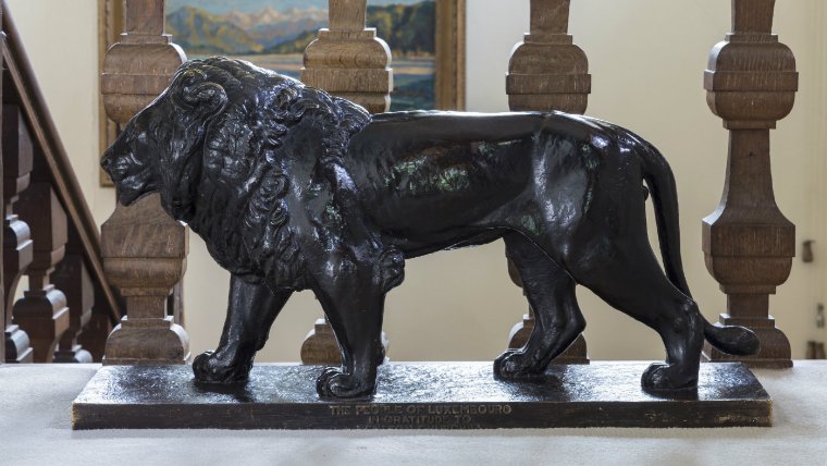 The lion sculpture was a gift of gratitude from Luxembourg to Sir Winston Churchill. National Trust/Chris Lacey