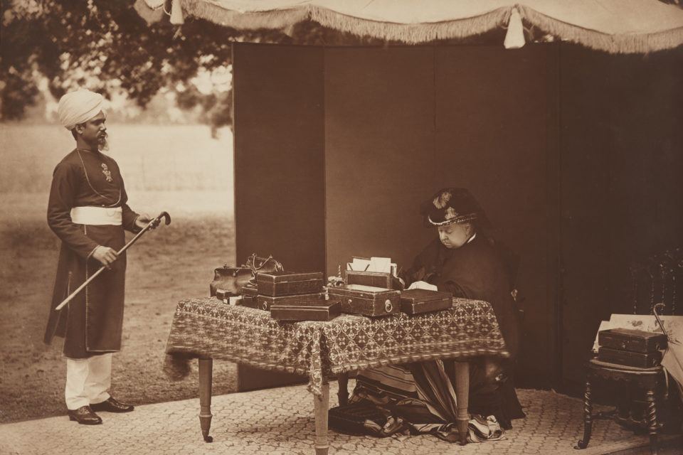 Sheikh Chidda, Abdule Karim and Queen Victoria, Hills & Saunders, 17 July 1893; © National Portrait Gallery, London