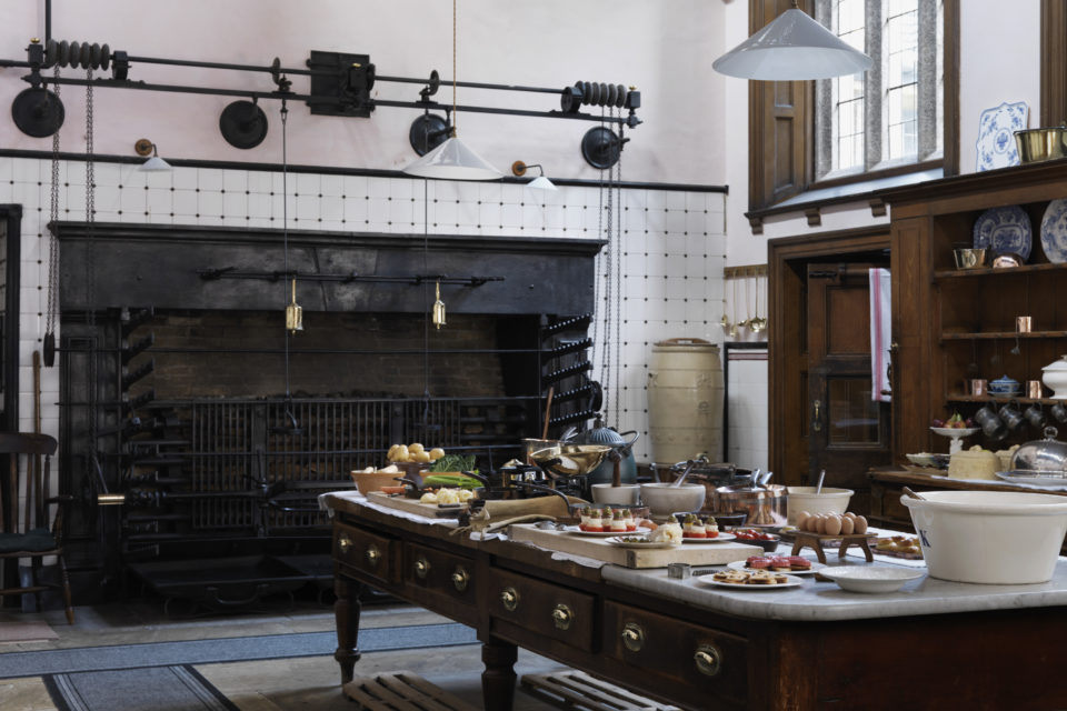 The Kitchen looking towards the roasting spits and fire at Lanhydrock, Cornwall ©National Trust Images Andreas von Einsiedel