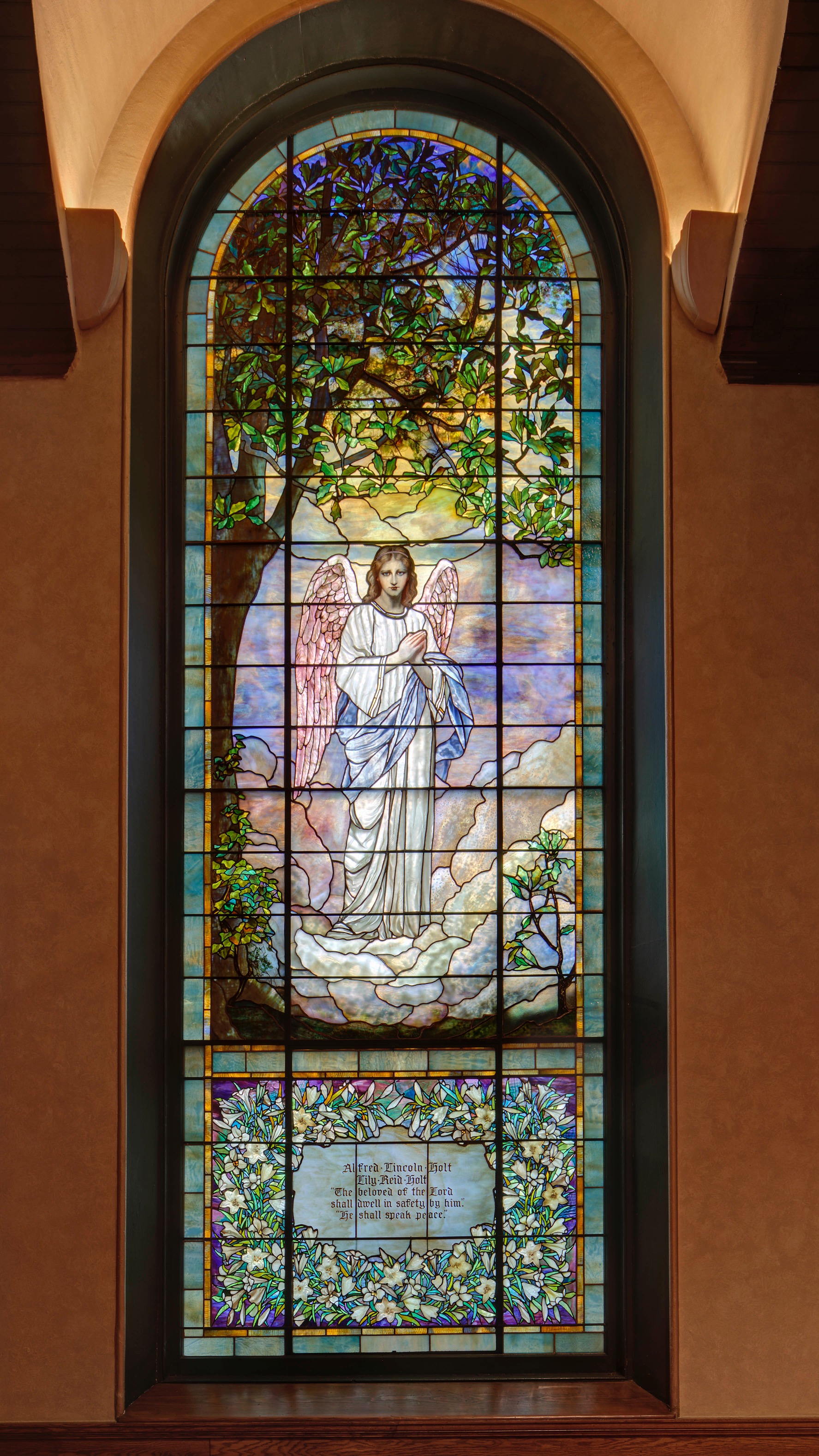 The Guardian Angel, Tiffany Studios, First Presbyterian Church of Lake Forest, Illinois