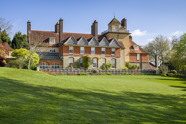 The South Front and garden at Standen