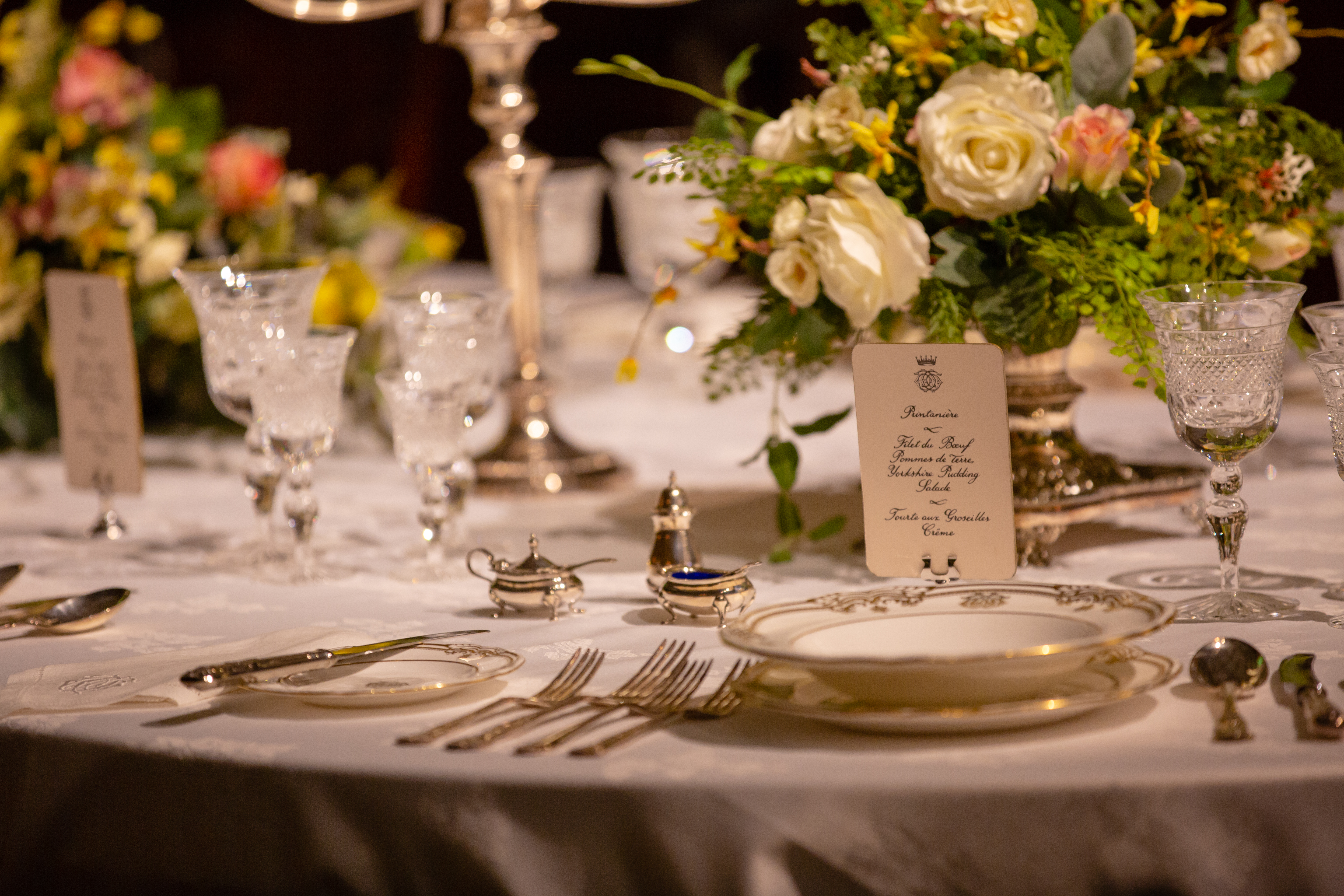 A close-up of the recreation of the Crawley's dining room in Downton Abbey The Exhibition, opening at Biltmore Nov 8, 2019. ©Imagine Exhibitions NBC-Universal & Carnival