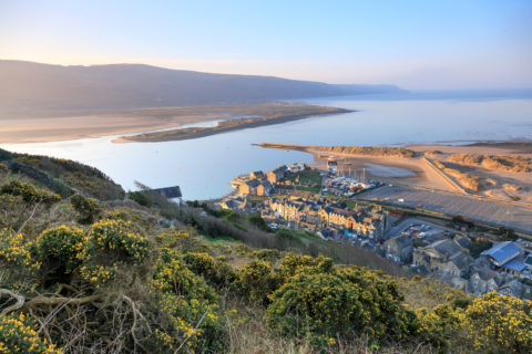 View of Barmouth town and harbour from Dinas Oleu
