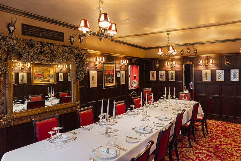 The Graham Greene room at Rules Restaurant in Covent Garden London © National Trust Images /Megan Taylor